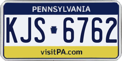 PA license plate KJS6762