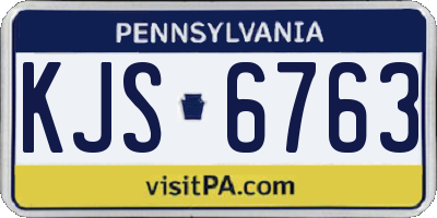 PA license plate KJS6763