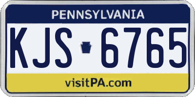 PA license plate KJS6765