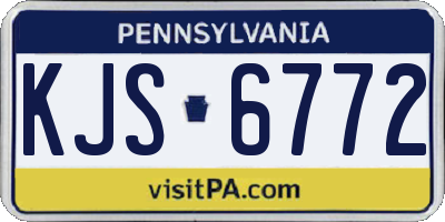 PA license plate KJS6772