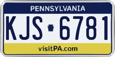 PA license plate KJS6781