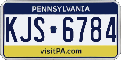 PA license plate KJS6784
