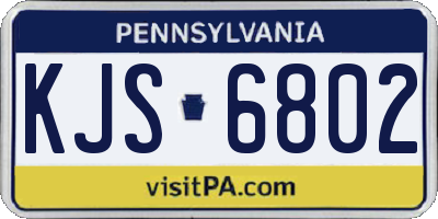 PA license plate KJS6802