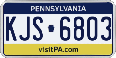 PA license plate KJS6803