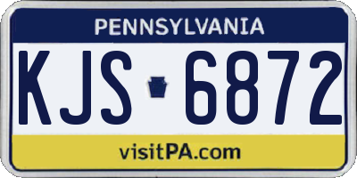 PA license plate KJS6872