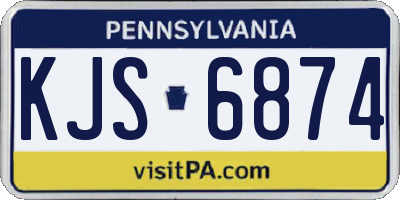 PA license plate KJS6874