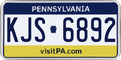 PA license plate KJS6892