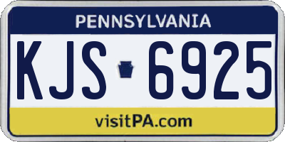 PA license plate KJS6925
