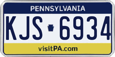 PA license plate KJS6934