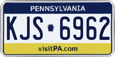 PA license plate KJS6962