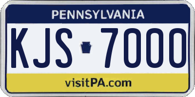 PA license plate KJS7000