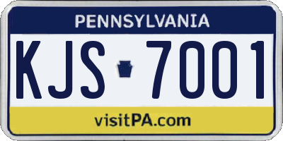 PA license plate KJS7001