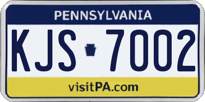 PA license plate KJS7002