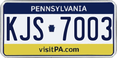 PA license plate KJS7003