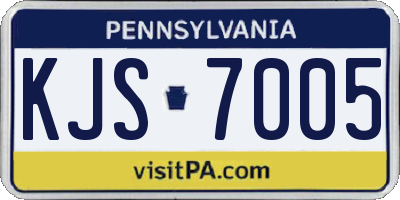 PA license plate KJS7005
