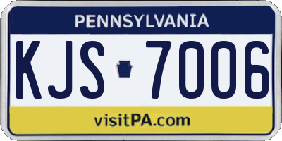 PA license plate KJS7006