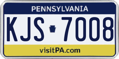 PA license plate KJS7008