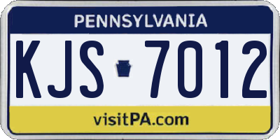 PA license plate KJS7012