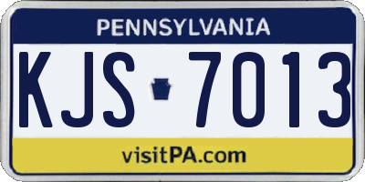 PA license plate KJS7013