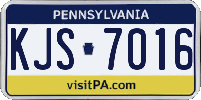 PA license plate KJS7016