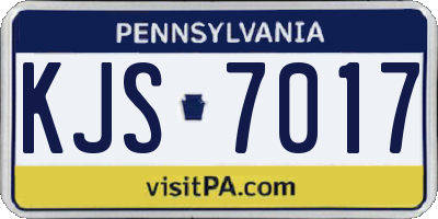 PA license plate KJS7017
