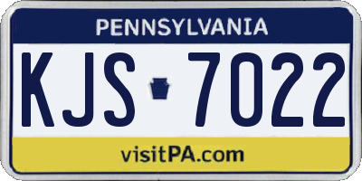 PA license plate KJS7022