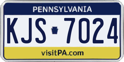 PA license plate KJS7024