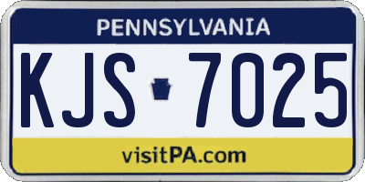PA license plate KJS7025