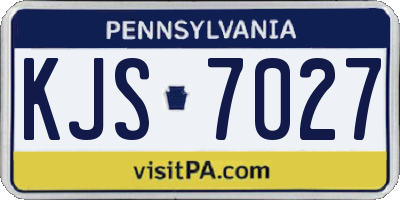 PA license plate KJS7027