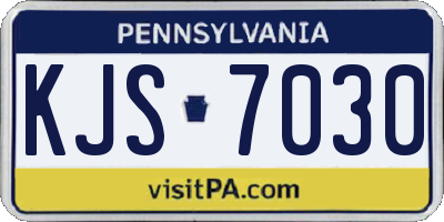 PA license plate KJS7030