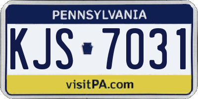 PA license plate KJS7031