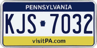 PA license plate KJS7032