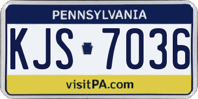 PA license plate KJS7036