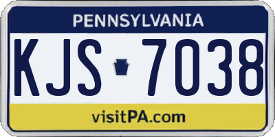 PA license plate KJS7038