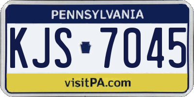 PA license plate KJS7045