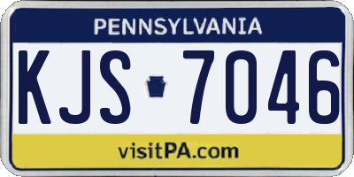 PA license plate KJS7046