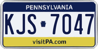 PA license plate KJS7047