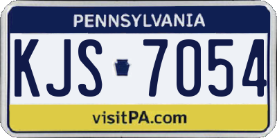 PA license plate KJS7054