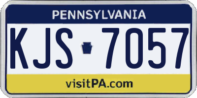 PA license plate KJS7057
