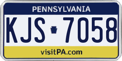 PA license plate KJS7058
