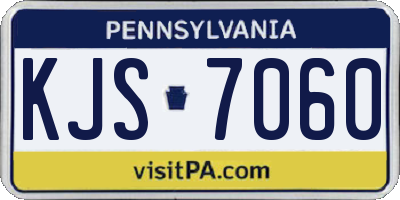 PA license plate KJS7060