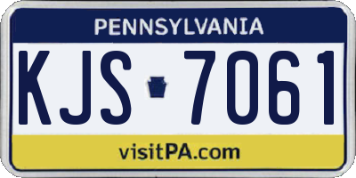 PA license plate KJS7061
