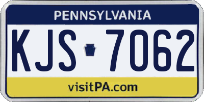 PA license plate KJS7062