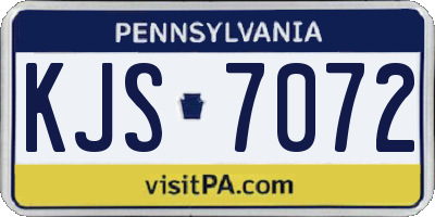 PA license plate KJS7072