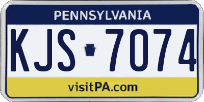 PA license plate KJS7074
