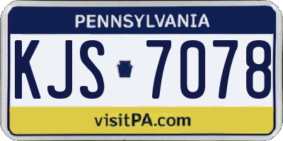 PA license plate KJS7078