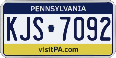 PA license plate KJS7092