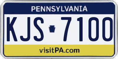 PA license plate KJS7100