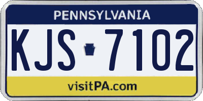 PA license plate KJS7102