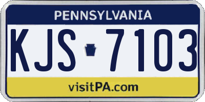 PA license plate KJS7103